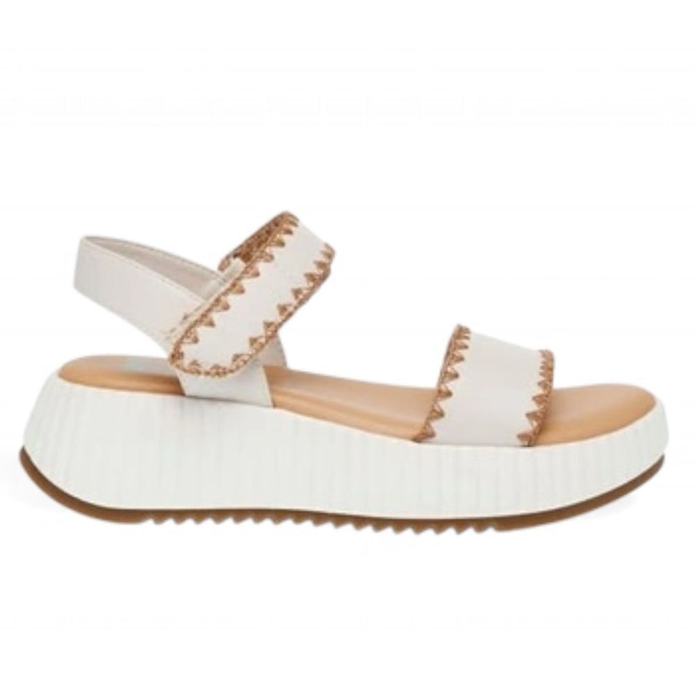 DV by Dolce Vita White Platform Sandal with Tan Stitching - Picture 14 of 14